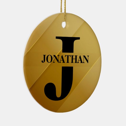 Gold Dad Initial Name Appreciation Design Keramisch Ornament (Rechts)