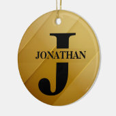 Gold Dad Initial Name Appreciation Design Keramisch Ornament (Links)