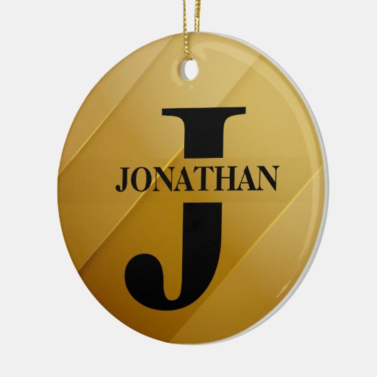 Gold Dad Initial Name Appreciation Design Keramisch Ornament (Links)