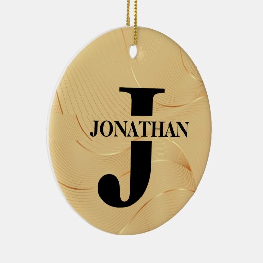 Gold Dad Initial Name Appreciation Design Keramisch Ornament (Rechts)