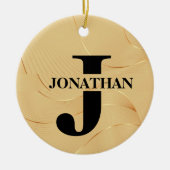 Gold Dad Initial Name Appreciation Design Keramisch Ornament (Voorkant)