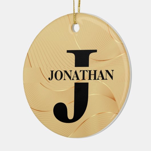 Gold Dad Initial Name Appreciation Design Keramisch Ornament (Links)