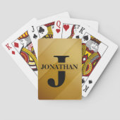 Gold Dad Initial Name Appreciation Design Pokerkaarten (Achterkant)