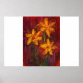 Gold Daffodils in roze Poster (Voorkant)