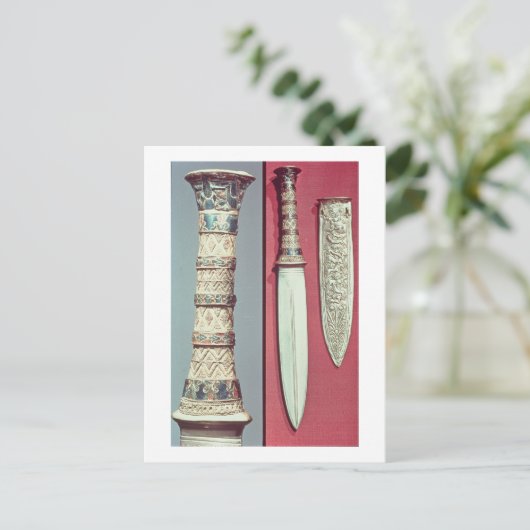 Gold dagger en sheath, Tutankhamun Treasure, c.13 Briefkaart (Staand voorkant)