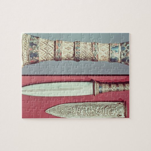 Gold dagger en sheath, Tutankhamun Treasure, c.13 Legpuzzel (Horizontaal)