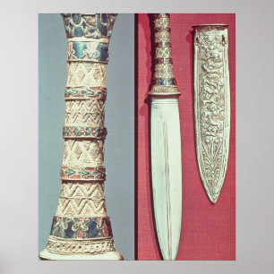 Gold dagger en sheath, Tutankhamun Treasure, c.13 Poster