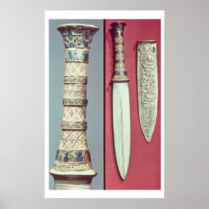 Gold dagger en sheath, Tutankhamun Treasure, c.13 Poster