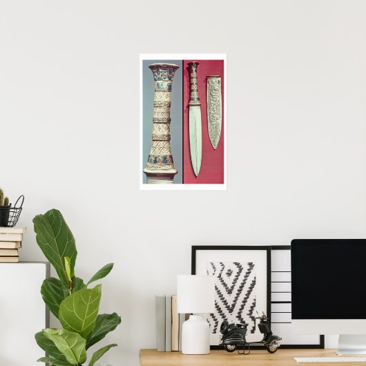 Gold dagger en sheath, Tutankhamun Treasure, c.13 Poster (Thuiskantoor)