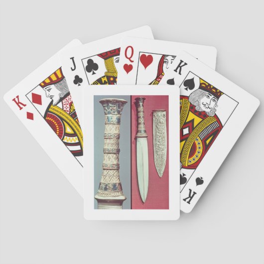 Gold dagger en sheath, Tutankhamun Treasure, c.13 Speelkaarten (Achterkant)