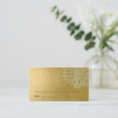 GOLD DAHLIA FLORAL BAR BAT MITZVAH PLACE CARDS VISITEKAARTJE (Staand voorkant)