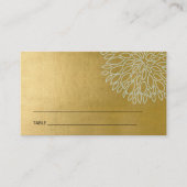 GOLD DAHLIA FLORAL BAR BAT MITZVAH PLACE CARDS VISITEKAARTJE (Voorkant)