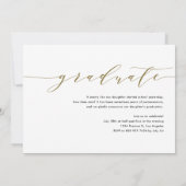 Gold Dainty Script Drie Foto Afstuderen Aankondiging (Achterkant)