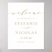Gold Dainty Script WeduwWelkomstteken Poster (Voorkant)