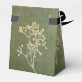 Gold Daisies met Sage Wedding Favor Box Bedankdoosjes (Achterkant)