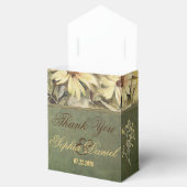 Gold Daisies met Sage Wedding Favor Box Bedankdoosjes (Geopend)