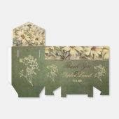 Gold Daisies met Sage Wedding Favor Box Bedankdoosjes (Uitgevouwen)