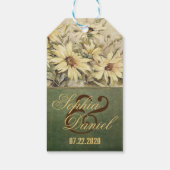Gold Daisies met Sage Wedding Gift-Labels Cadeaulabel (Achterkant)