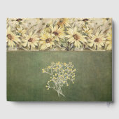 Gold Daisies met Sage Wedding Guest Book Gastenboek (Achterkant)