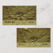 Gold Daisy Floral Visitekaartje (Voorkant / Achterkant)