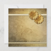 Gold  Daisy Flowers Jubileum Uitnodiging (Achterkant)