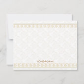 Gold Damask 20e Jubileum Celebration Invite Kaart (Achterkant)
