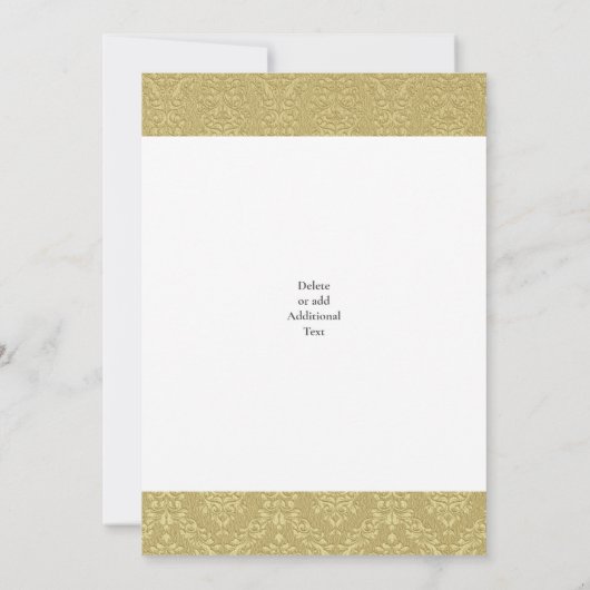 Gold  damask 50e bruiloft kaart (Achterkant)