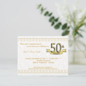 Gold Damask 50e Jubileum Celebration Invite Kaart (Staand voorkant)