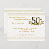 Gold Damask 50e Jubileum Celebration Invite Kaart (Voorkant / Achterkant)