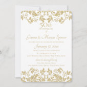 Gold Damask 50e Jubileum Kaart (Voorkant)