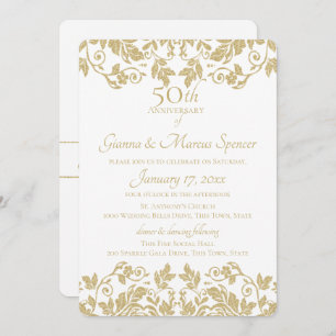 Gold Damask 50e Jubileum Kaart