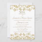 Gold Damask 50e Jubileum Kaart (Voorkant)
