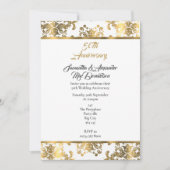 Gold damask 50e trouwdag kaart (Voorkant)