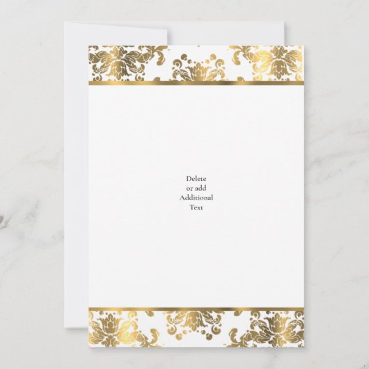 Gold damask 50e trouwdag kaart (Achterkant)