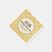 Gold Damask 50th Wedding Jubileum Servet (Hoek)