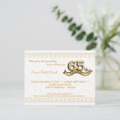 Gold Damask 65th Jubileum Celebration Invite Kaart (Staand voorkant)
