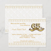 Gold Damask 65th Jubileum Celebration Invite Kaart (Voorkant / Achterkant)