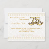 Gold Damask 75e Jubileum Celebration Invite Kaart (Voorkant)