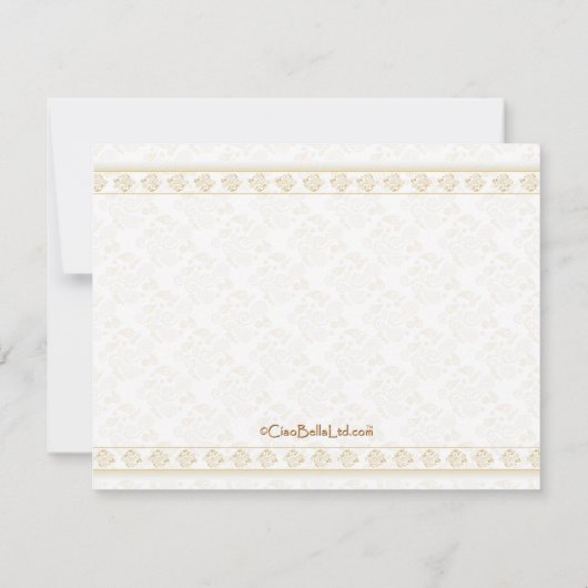 Gold Damask 75e Jubileum Celebration Invite Kaart (Achterkant)
