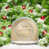 Gold Damask And Diamonds Wedding Anniversary Sneeuwbol (Kerstmis)