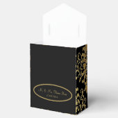 Gold Damask Black Script Weduwend Elegant Bedankdoosjes (Geopend)