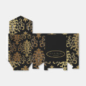 Gold Damask Black Script Weduwend Elegant Bedankdoosjes (Uitgevouwen)