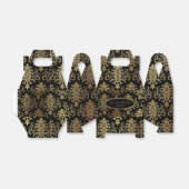 Gold Damask Black Script Weduwend Elegant Bedankdoosjes (Uitgevouwen)