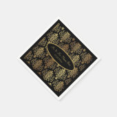 Gold Damask Black Script Weduwend Elegant Servet (Hoek)