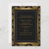 Gold Damask & Bow 50th Wedding Jubileum Invite Kaart (Achterkant)