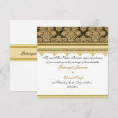 Gold damask brocade Hindu bruiloft Kaart (Voorkant / Achterkant)