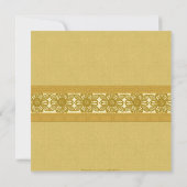 Gold Damask Brocade Joods bruiloft Kaart (Achterkant)