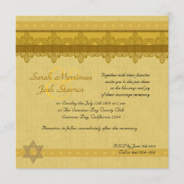Gold Damask Brocade Joods bruiloft Kaart