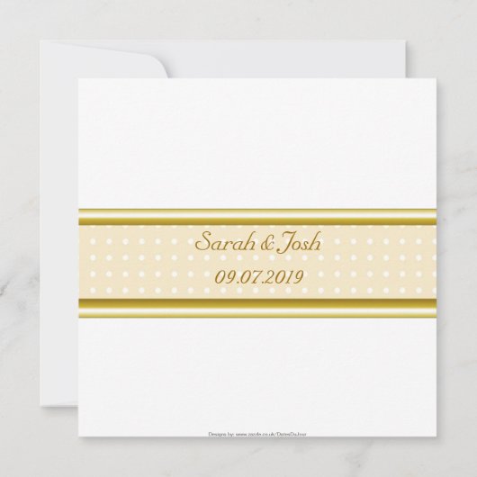 Gold Damask Brocade Joods bruiloft Kaart (Achterkant)