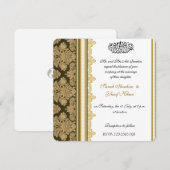 Gold Damask Brocade Muslim bruiloft Kaart (Voorkant / Achterkant)